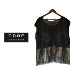 Lace Crop Top with Fringe by Poof! Apparel